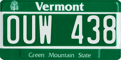 VT license plate OUW438