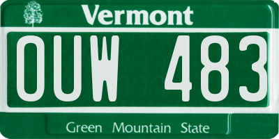 VT license plate OUW483