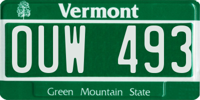 VT license plate OUW493