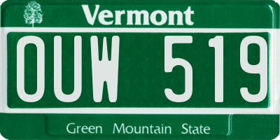 VT license plate OUW519