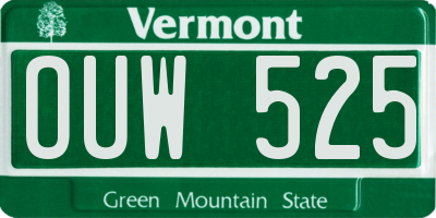 VT license plate OUW525