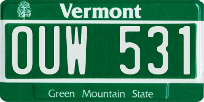 VT license plate OUW531