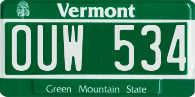 VT license plate OUW534