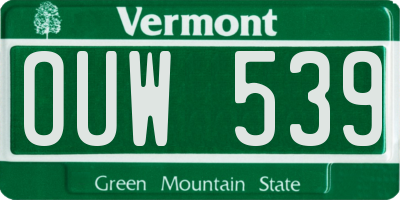 VT license plate OUW539