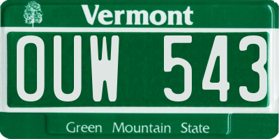 VT license plate OUW543