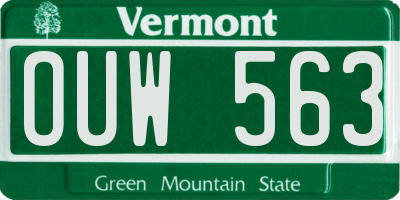 VT license plate OUW563
