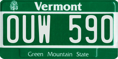 VT license plate OUW590