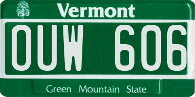 VT license plate OUW606