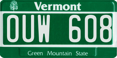 VT license plate OUW608
