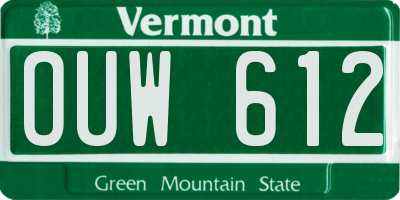 VT license plate OUW612