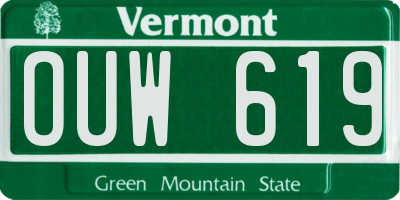 VT license plate OUW619
