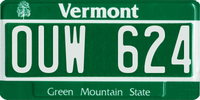 VT license plate OUW624