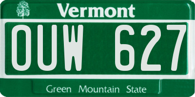 VT license plate OUW627
