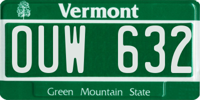 VT license plate OUW632