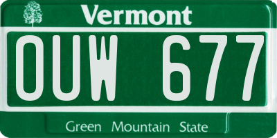 VT license plate OUW677