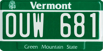 VT license plate OUW681