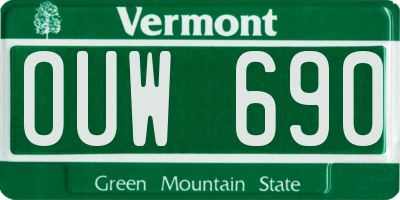 VT license plate OUW690