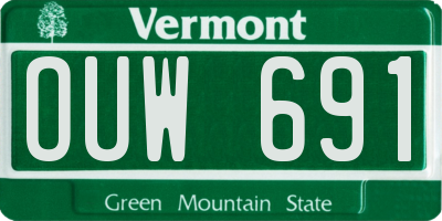 VT license plate OUW691