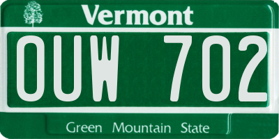 VT license plate OUW702
