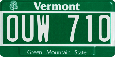 VT license plate OUW710