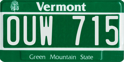 VT license plate OUW715