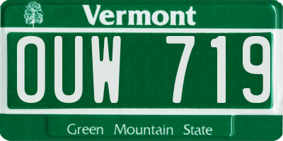 VT license plate OUW719