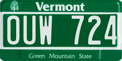 VT license plate OUW724
