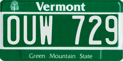 VT license plate OUW729
