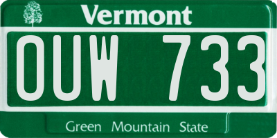 VT license plate OUW733