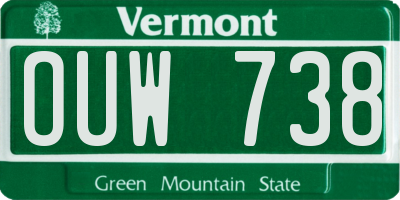 VT license plate OUW738