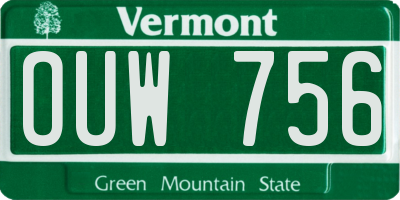 VT license plate OUW756