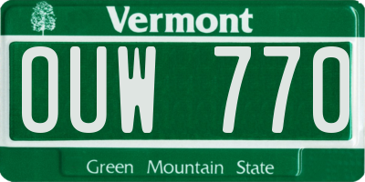 VT license plate OUW770