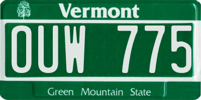 VT license plate OUW775