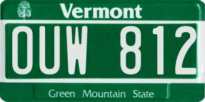 VT license plate OUW812
