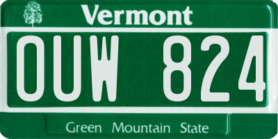 VT license plate OUW824