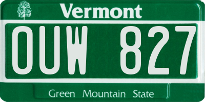 VT license plate OUW827