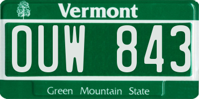 VT license plate OUW843