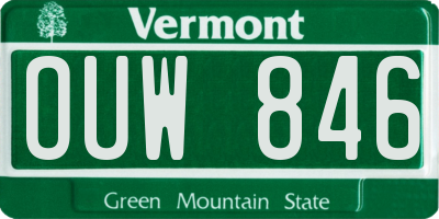 VT license plate OUW846