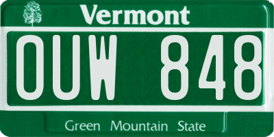 VT license plate OUW848
