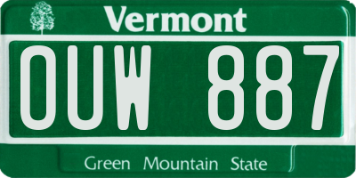 VT license plate OUW887