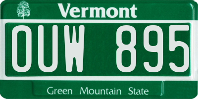 VT license plate OUW895