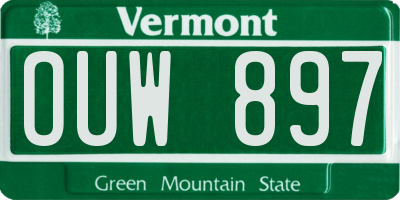 VT license plate OUW897