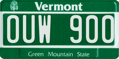 VT license plate OUW900