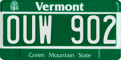 VT license plate OUW902