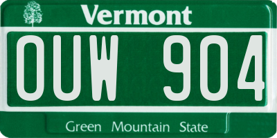 VT license plate OUW904