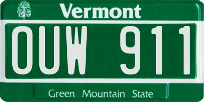 VT license plate OUW911