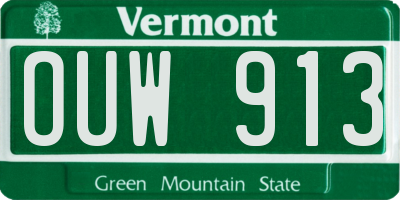 VT license plate OUW913