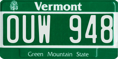 VT license plate OUW948