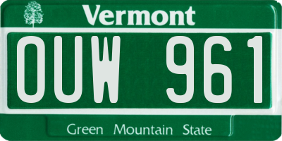 VT license plate OUW961