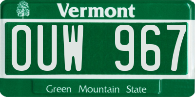 VT license plate OUW967